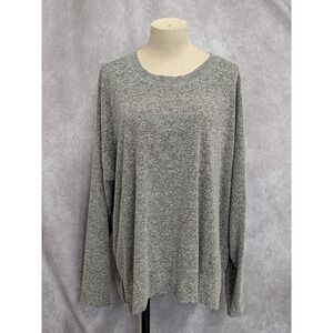 Lucky Brand Womens XXL Grey Heather Marled Knit Long Sleeve Pullover Top